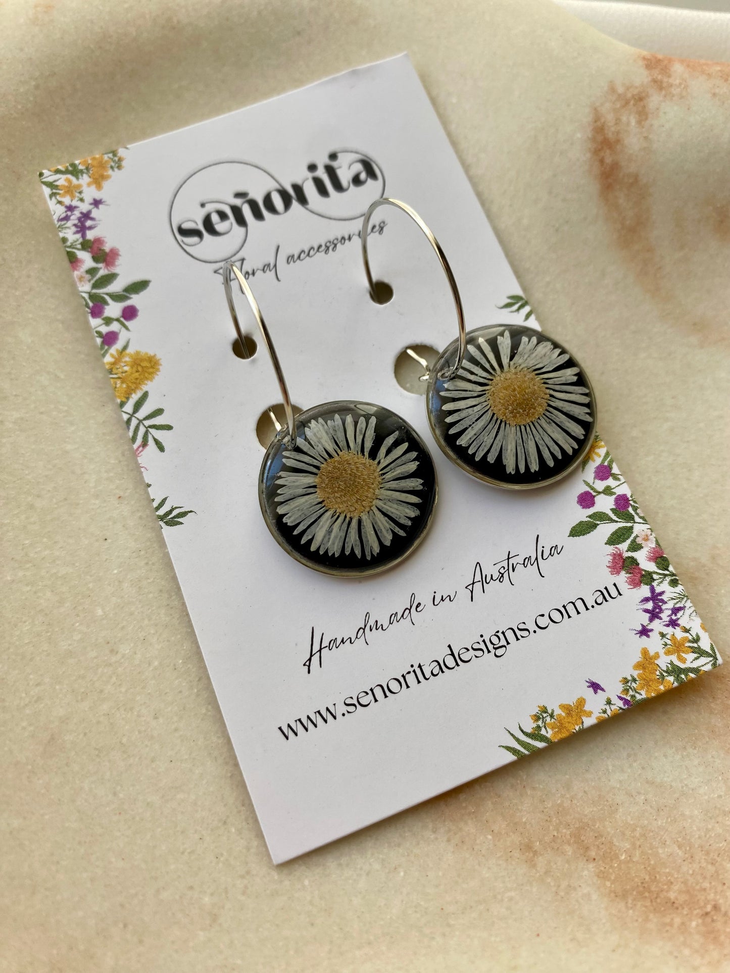 Chrysanthemum Hoops earrings
