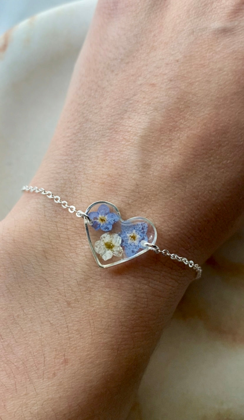 Heart Forget me not Bracelet